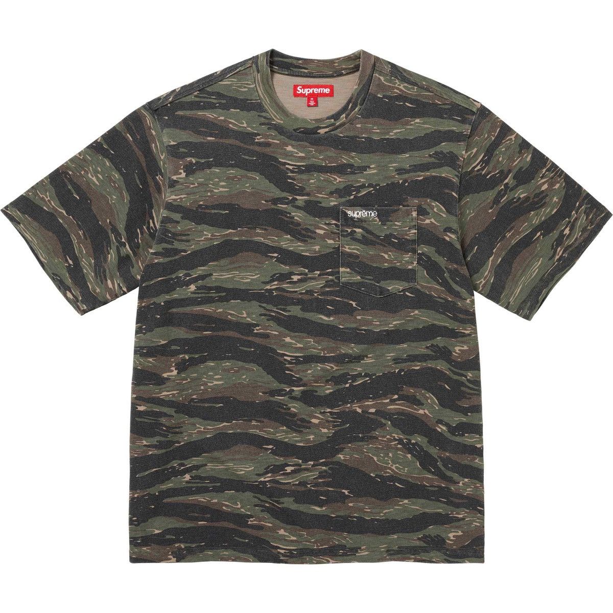 image of Supreme Short Sleeve Pocket Tee Ss24 T-Shirt XL Tiger Camo, Men's