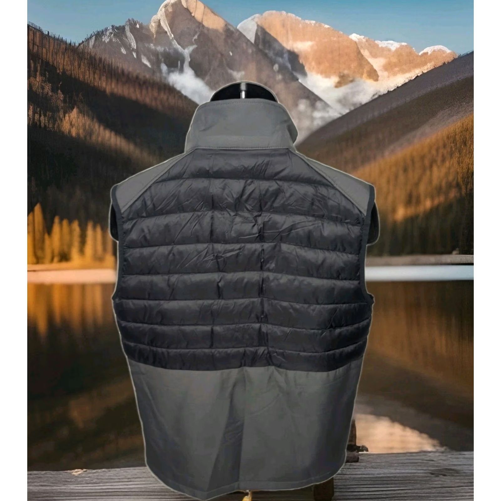 Reebok Reebok Puffer Vest Men Medium Black Gray Jacket Workout Running Gilet Size US M / EU 48-50 / 2 - 3 Thumbnail