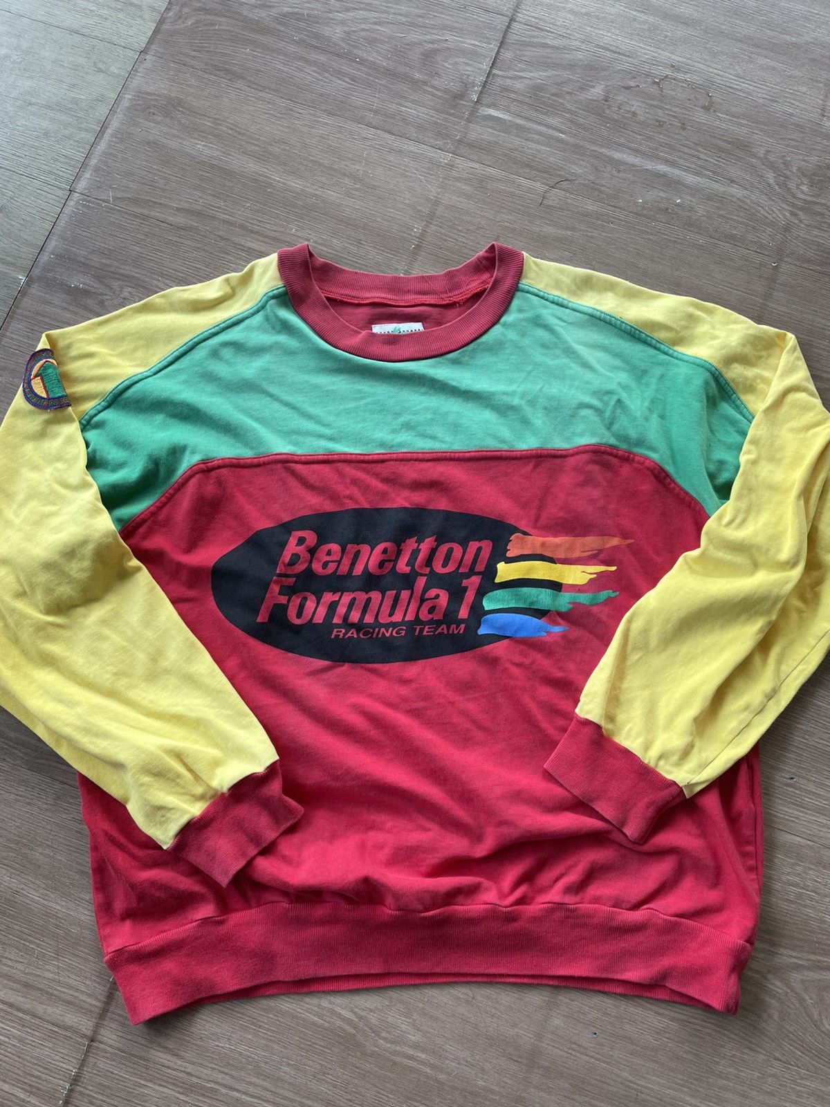 Benetton Benetton formula 1 racing team multi color sweatshirt Size US M / EU 48-50 / 2 - 1 Thumbnail