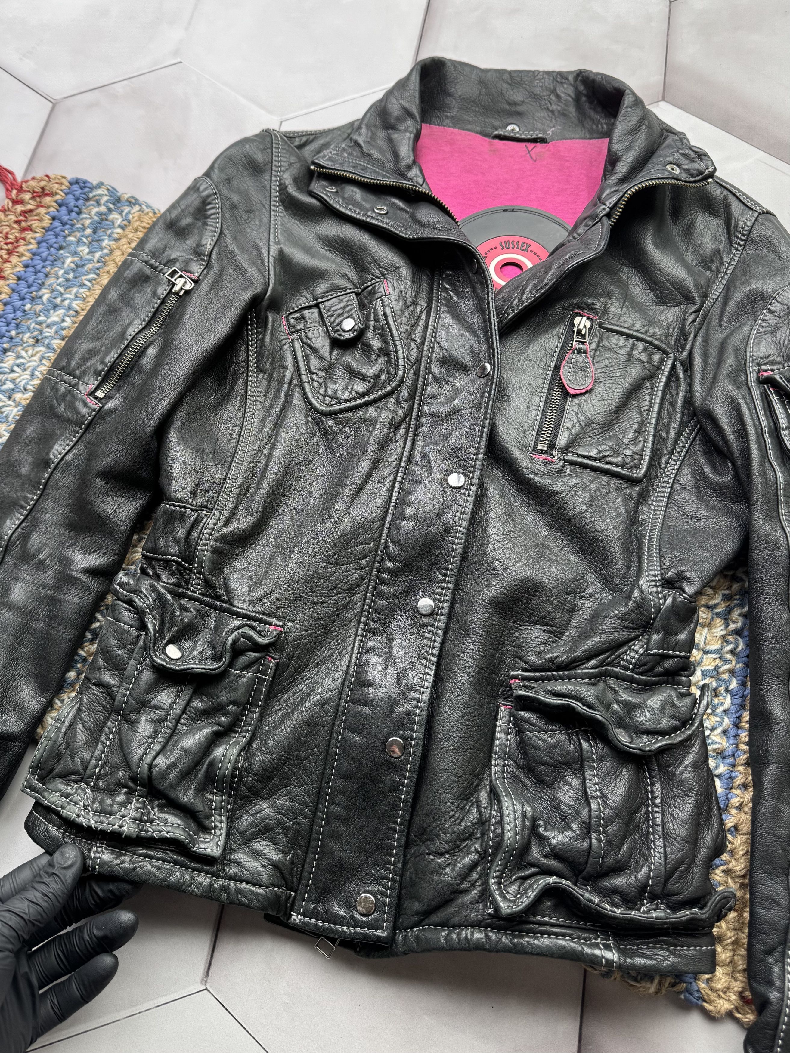 Vintage Vintage Cropped Leather Jacket Size XS / US 0-2 / IT 36-38 - 4 Thumbnail