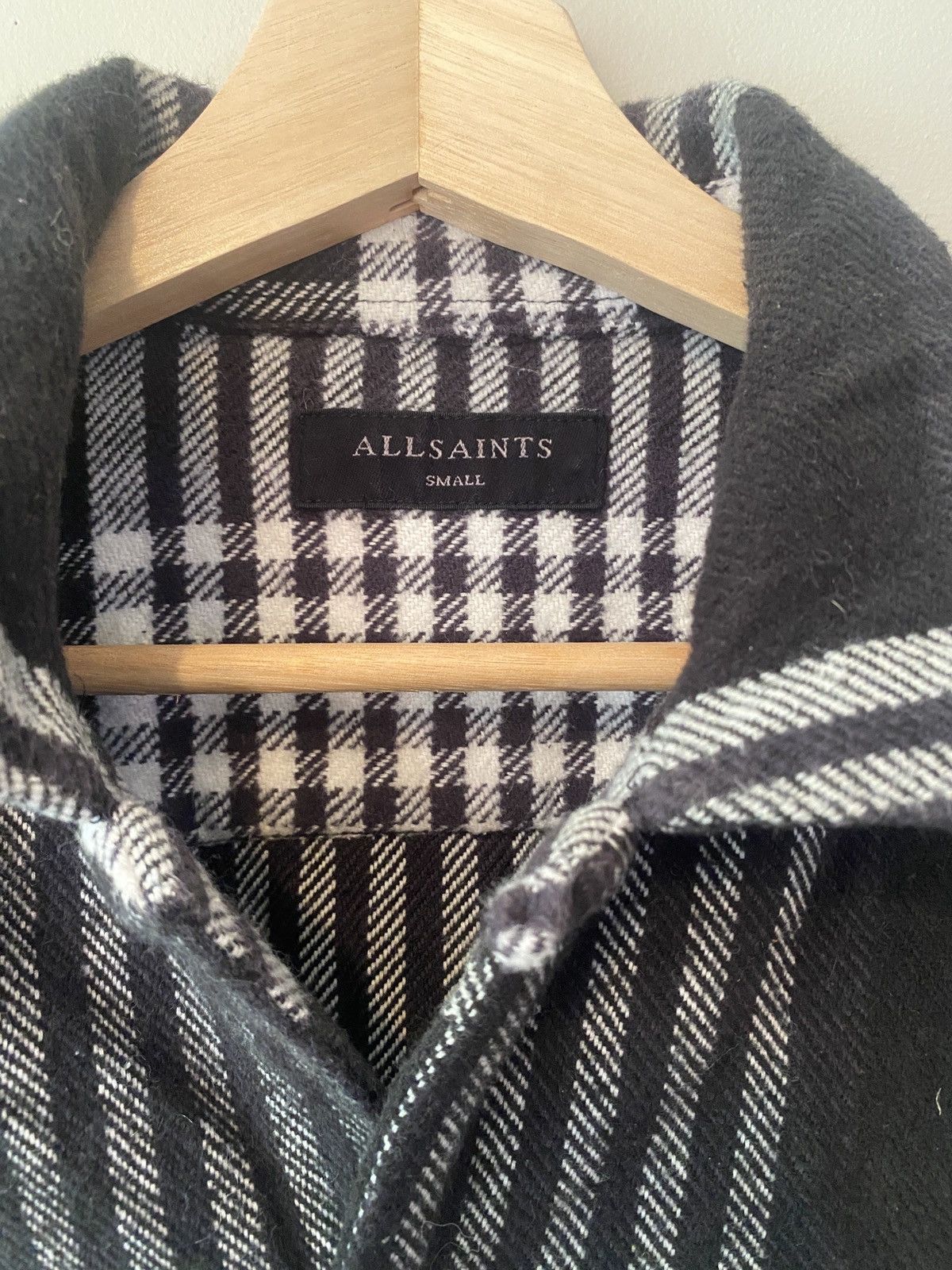 Allsaints Allsaints Black Check Button Up Shirt Size US S / EU 44-46 / 1 - 3 Thumbnail