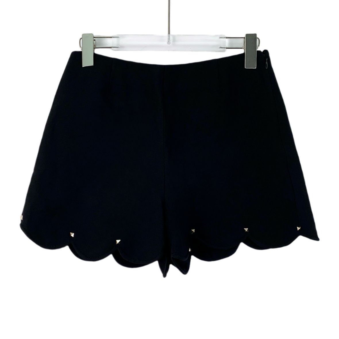 Valentino Valentino Black Scalloped Hem Shorts With Gold Stud Detailin Size 38" / US 16 / IT 52 - 1 Thumbnail