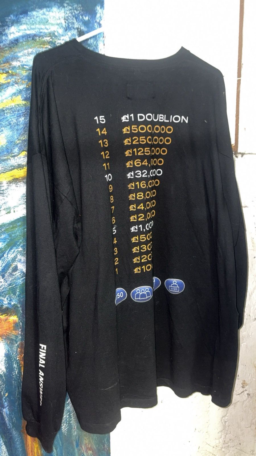 Doublet WISM X doublet who wants to be a millionaire tee Size US XL / EU 56 / 4 - 4 Thumbnail