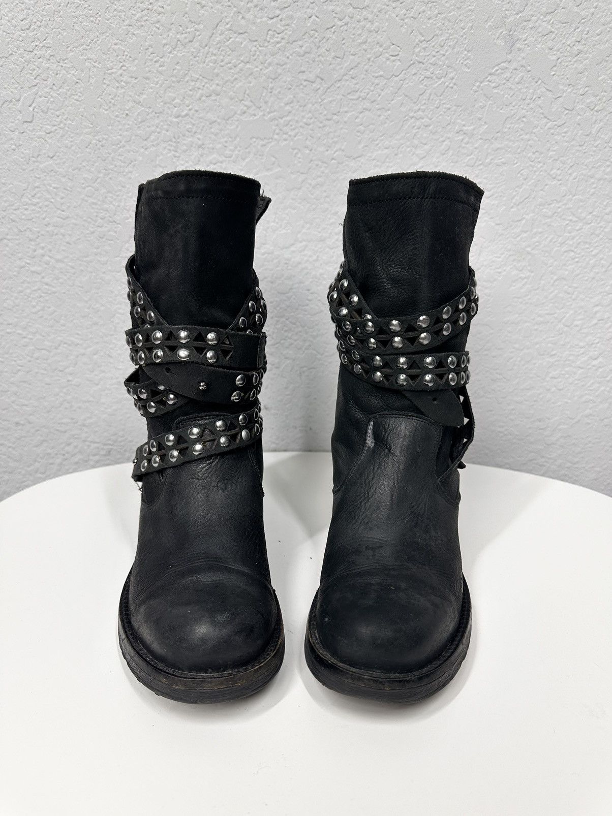 A.S.98 Vintage Metal Zip Leather Boots AS 98 Western Gothic Rick Size US 7 / IT 37 - 4 Thumbnail