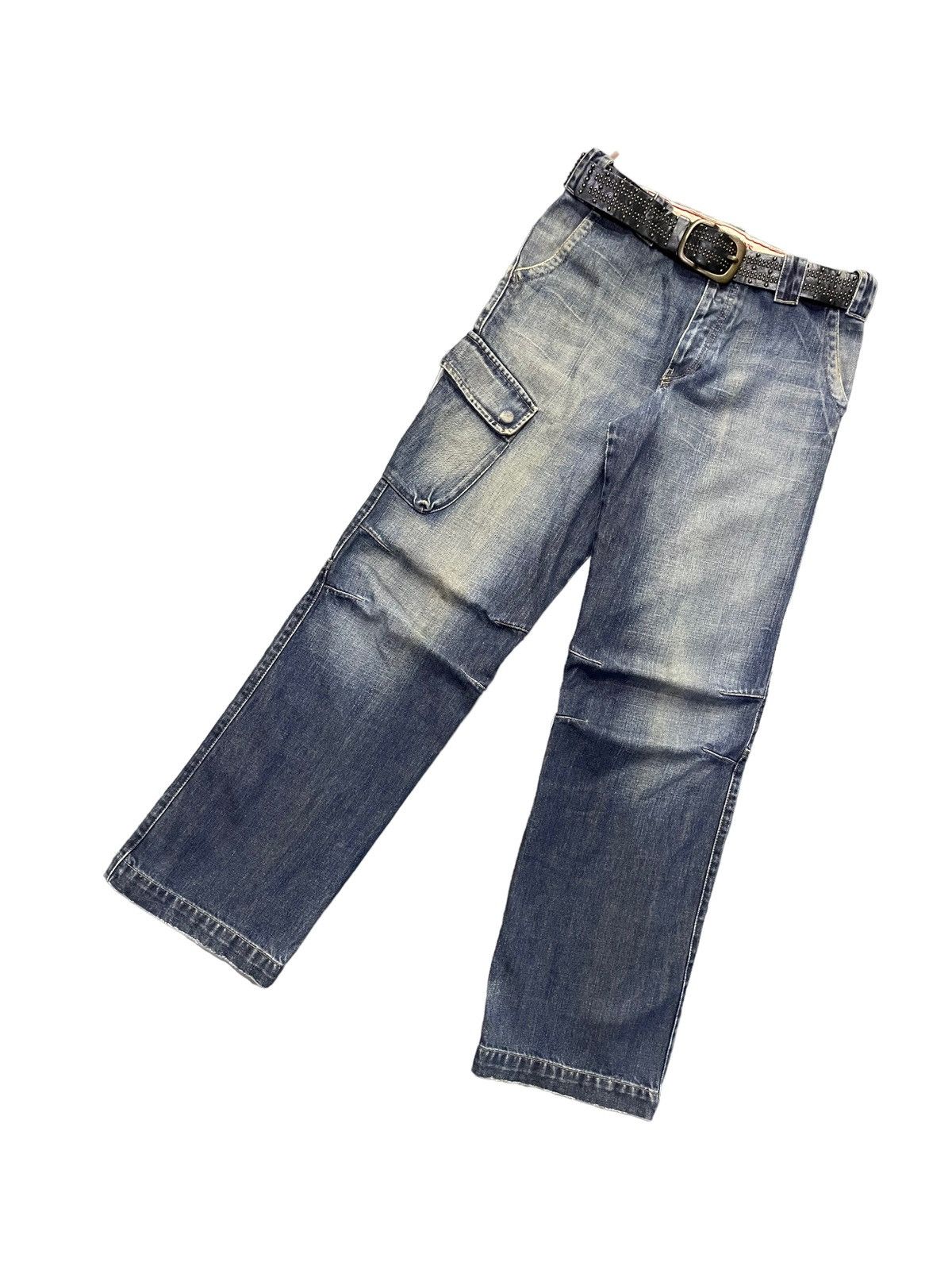 Armani × Designer Vintage Armani Cargo Baggy Jeans Zip Up Ankle With Belt Size US 30 / EU 46 - 4 Thumbnail