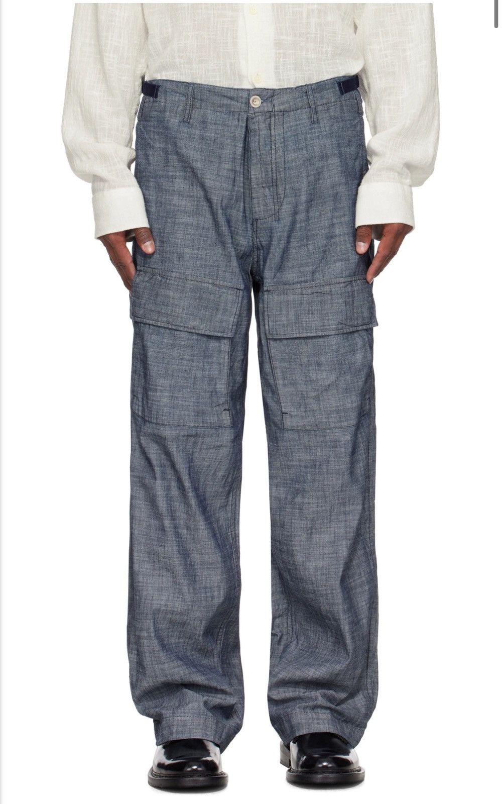 C.P. Company C.P. COMPANY Blue Chambray Loose Cargo Pants Size US 32 / EU 48 - 3 Thumbnail
