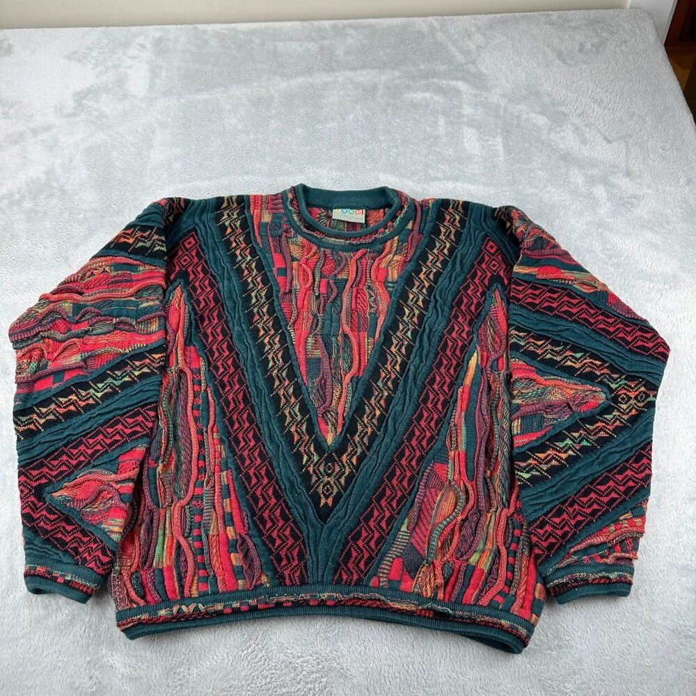 Coogi Coogi Australia Knit Vintage Red / Green Sweater Men's Size Size US L / EU 52-54 / 3 - 7 Thumbnail
