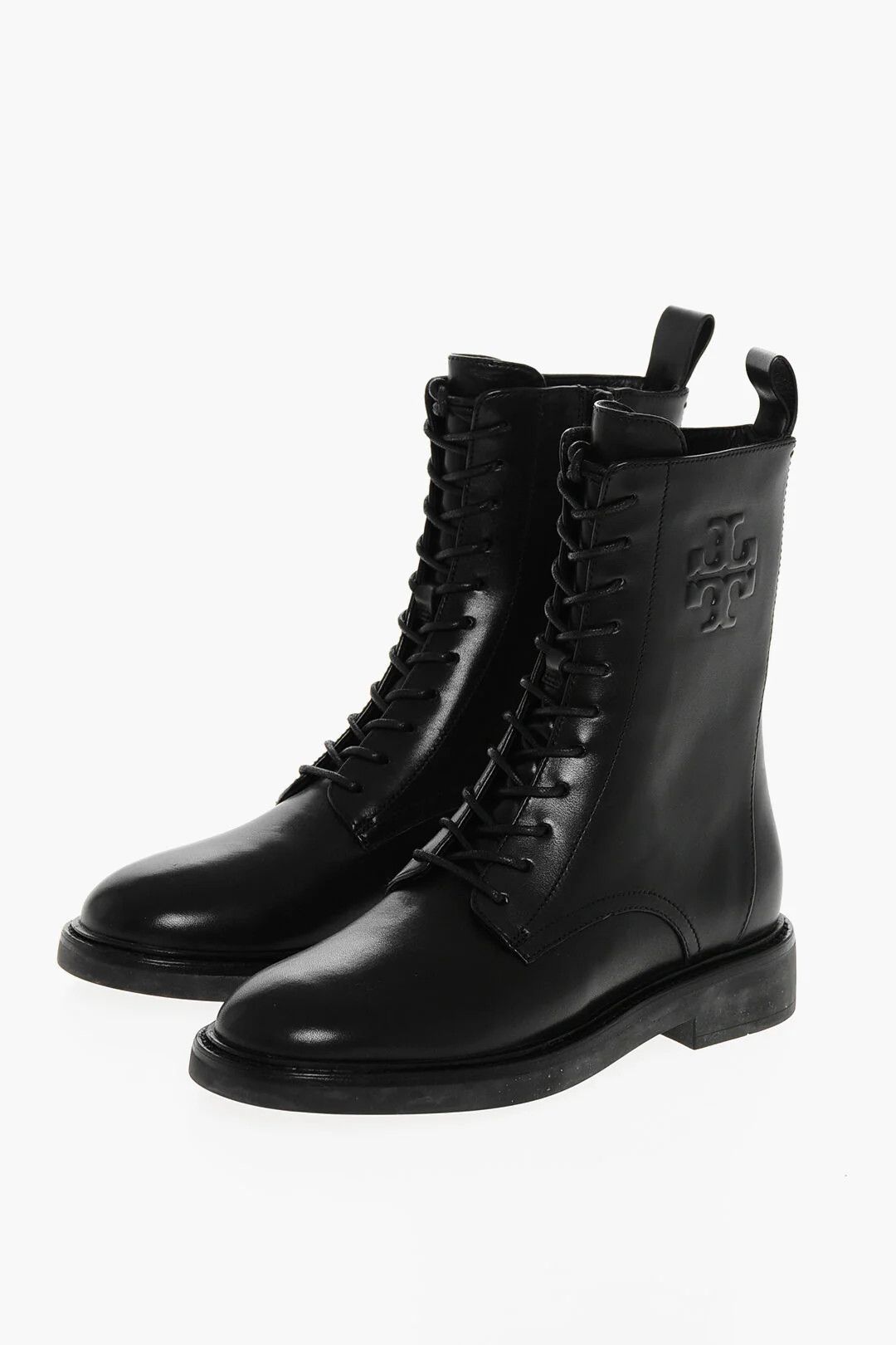 Tory Burch og1mm0426 Leather Combat Boots in Black Size US 6.5 / IT 36.5 - 3 Thumbnail