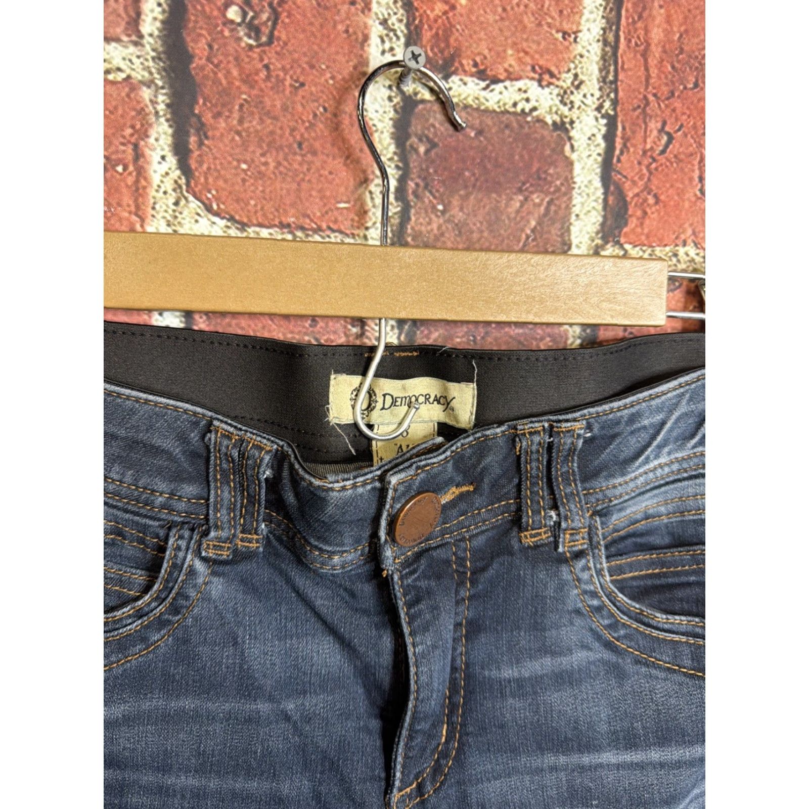 Vintage Democracy Ab Technology Jeans Womens Size 8 Skinny Stretch Blue Denim Jeans Regular Inseam 28 in Size 30" / US 8 / IT 44 - 2 Thumbnail