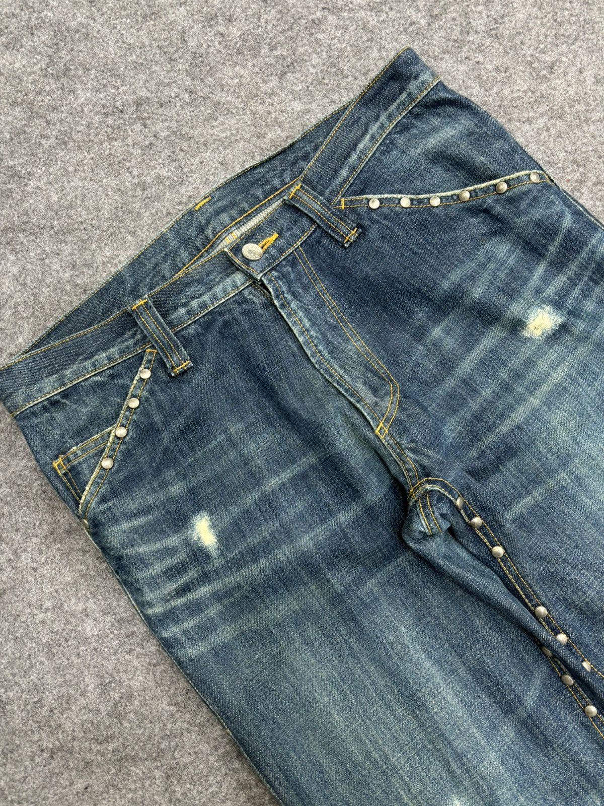 Japanese Brand 💥Designer💥Vintage Rodano Studded Distressed Denim F549 Size US 34 / EU 50 - 9 Thumbnail