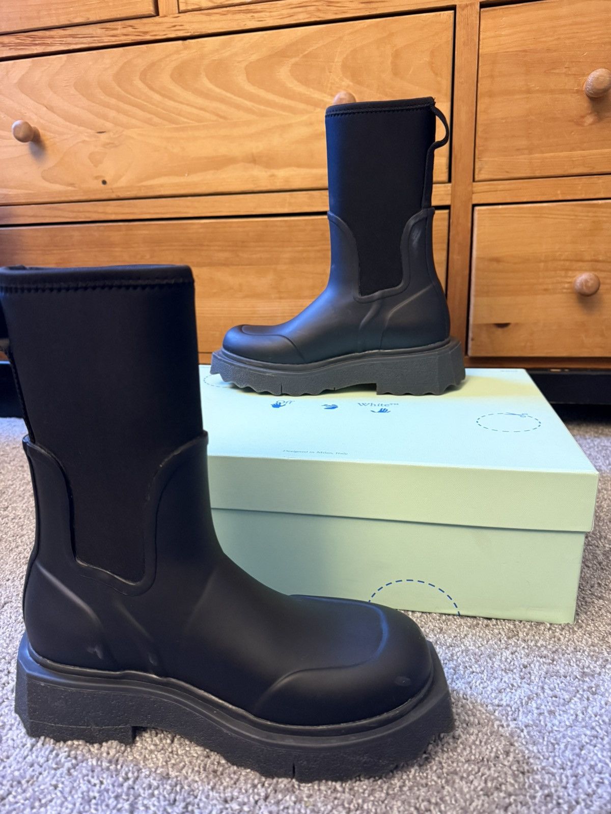 Off-White Rubber Rain Boots Size US 6 / IT 36 - 5 Thumbnail