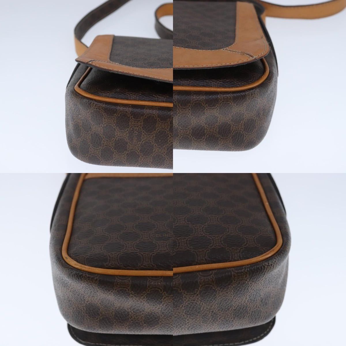 Celine CELINE Macadam Canvas Shoulder Bag Pvc Leather Brown Gold Size ONE SIZE - 10 Thumbnail