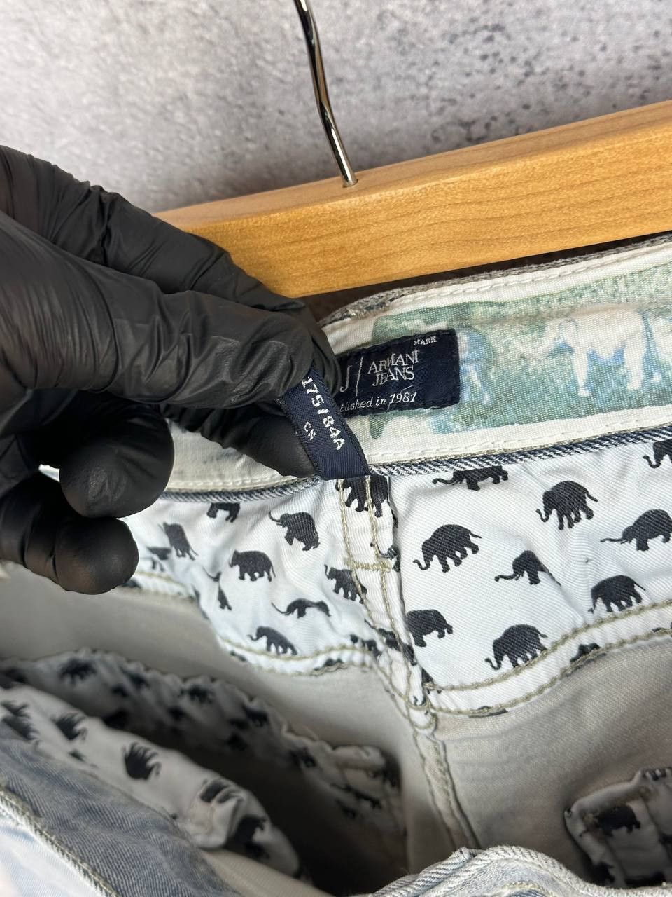 Giorgio Armani Armani Jeans AJ Jungle City Elephant Print Light Slim Jeans Size US 33 - 16 Thumbnail