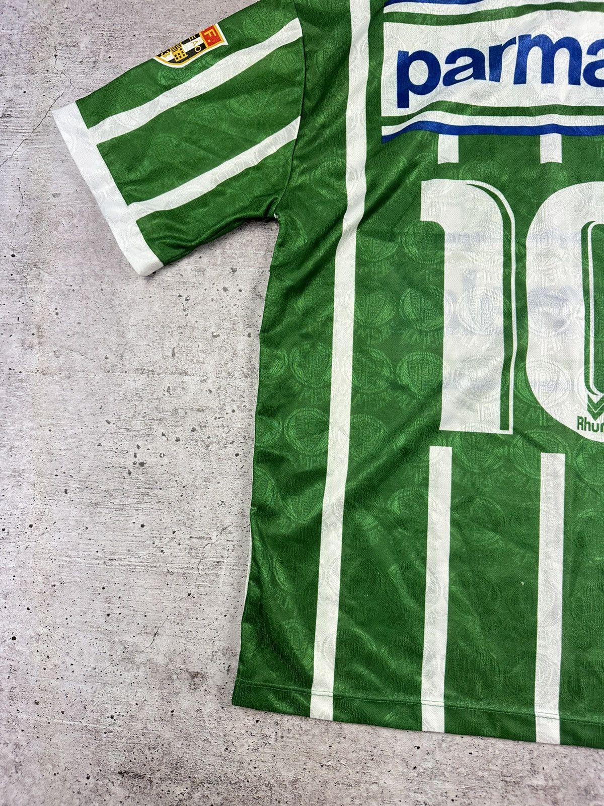 Vintage 1993/94 Rhumell Palmeiras #10 Match Worn Home Jersey Size US L / EU 52-54 / 3 - 19 Thumbnail