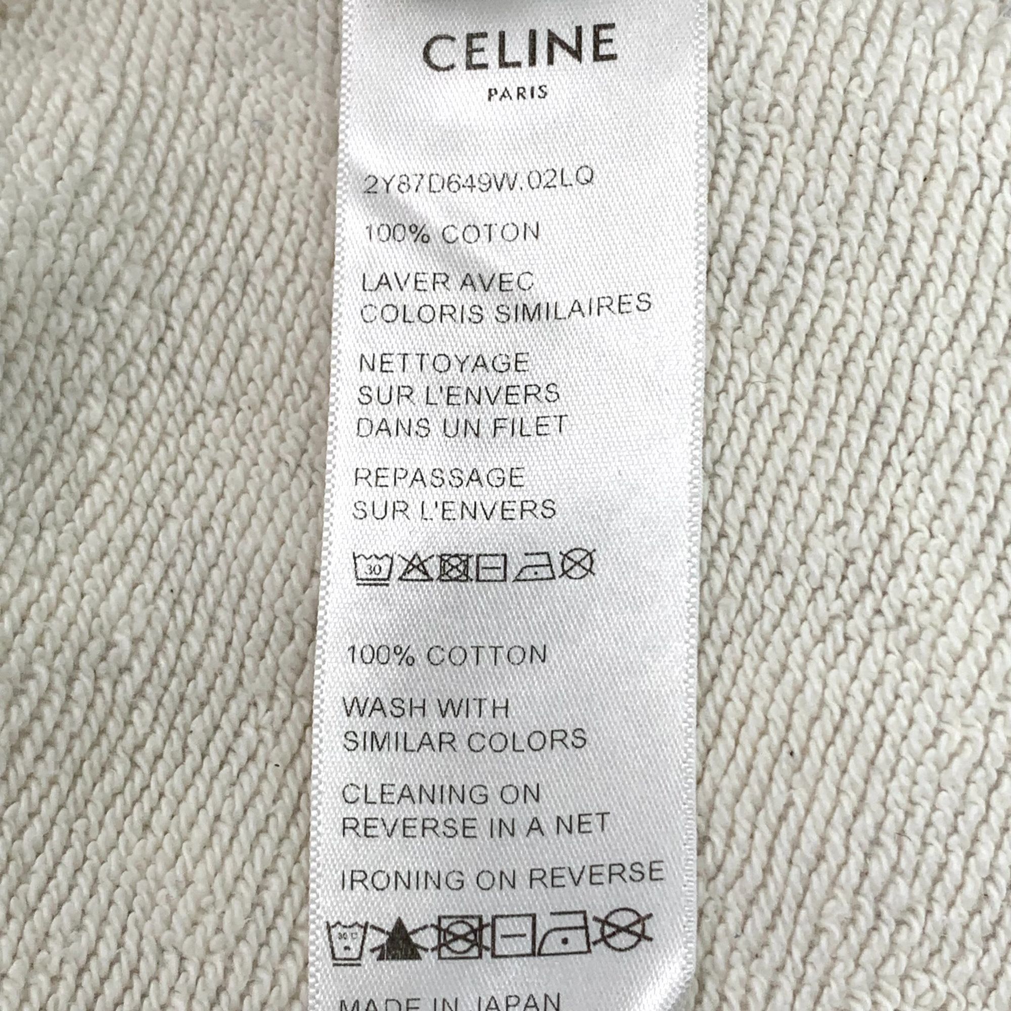 Celine Celine Off-White Crewneck Sweatshirt Cotton Blend Casual Size L / US 10 / IT 46 - 7 Thumbnail