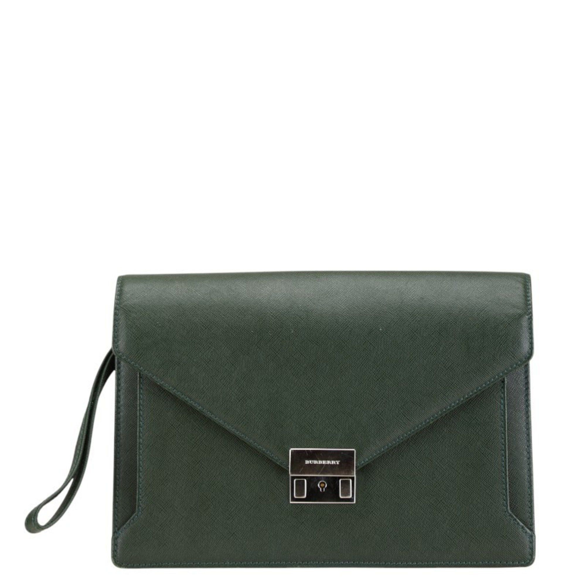 Burberry Burberry clutch bag, second green leather, men's, BURBERRY Size ONE SIZE - 1 Thumbnail