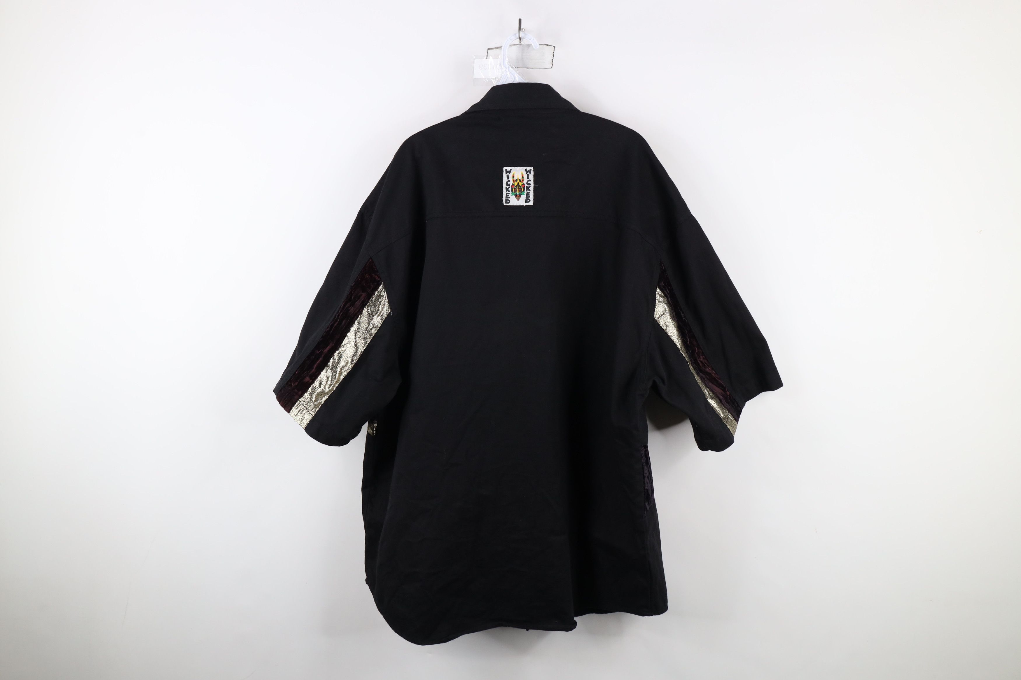 Vintage Vintage 90s Streetwear Hip Hop Velour Trim Button Shirt Size US XXL / EU 58 / 5 - 13 Thumbnail