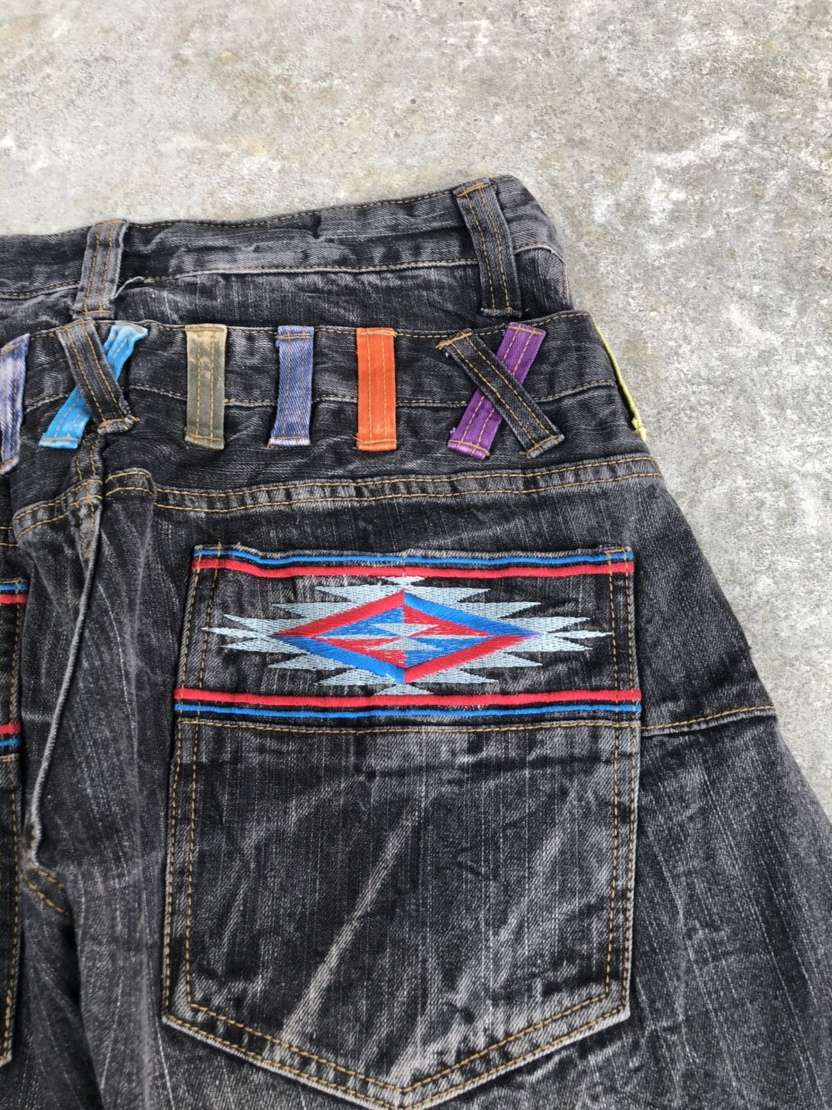 Kapital Navajo Embroidered Memory Special Double Waist Distressed Size US 31 - 19 Thumbnail