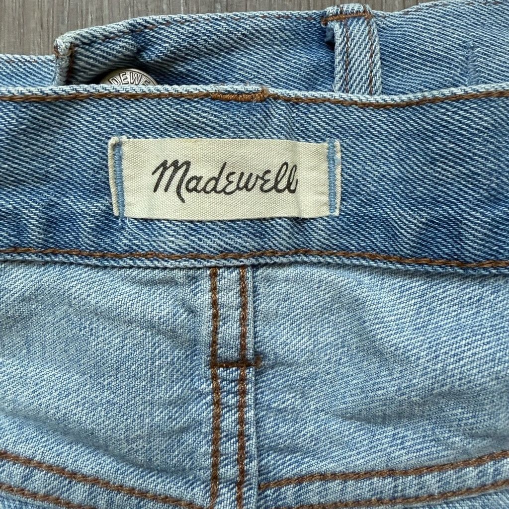 Madewell Madewell Blue Mom Jean Shorts High-Waisted Frayed Size 29" - 3 Thumbnail