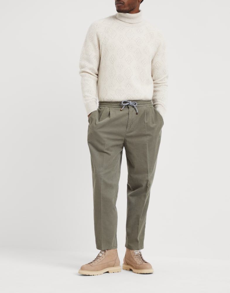 Brunello Cucinelli o1w1db10825 Corduroy Pants in Green Size US 36 / EU 52 - 1 Thumbnail