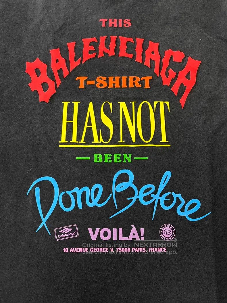 Balenciaga Balenciaga Logo Letter Printed Round Neck Short Sleeve T-S Size US L / EU 52-54 / 3 - 3 Thumbnail