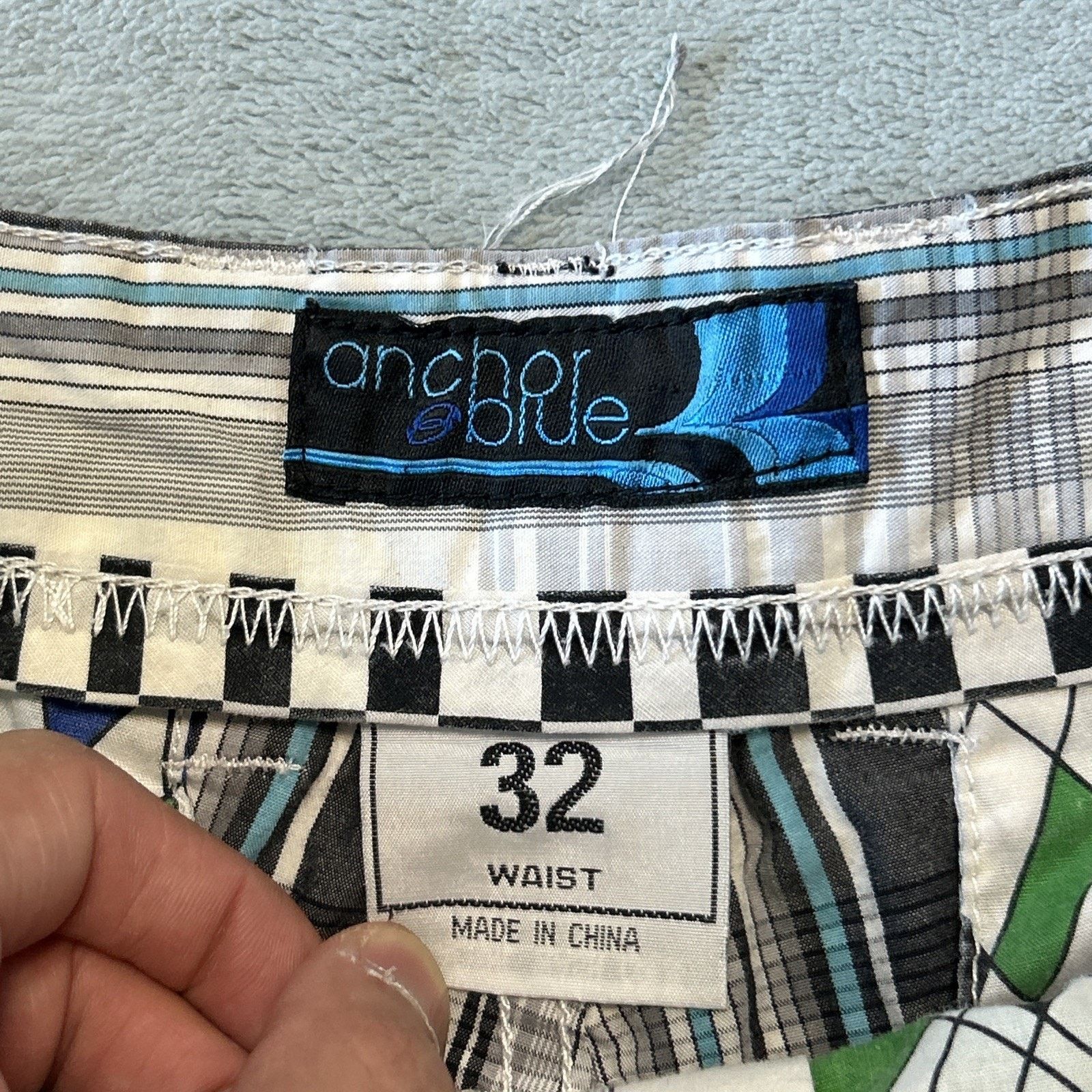 Anchor Blue Y2k 2000s Anchor Blue Plaid Shorts Men 32 90s Retro Hawaiian Size US 32 / EU 48 - 8 Thumbnail