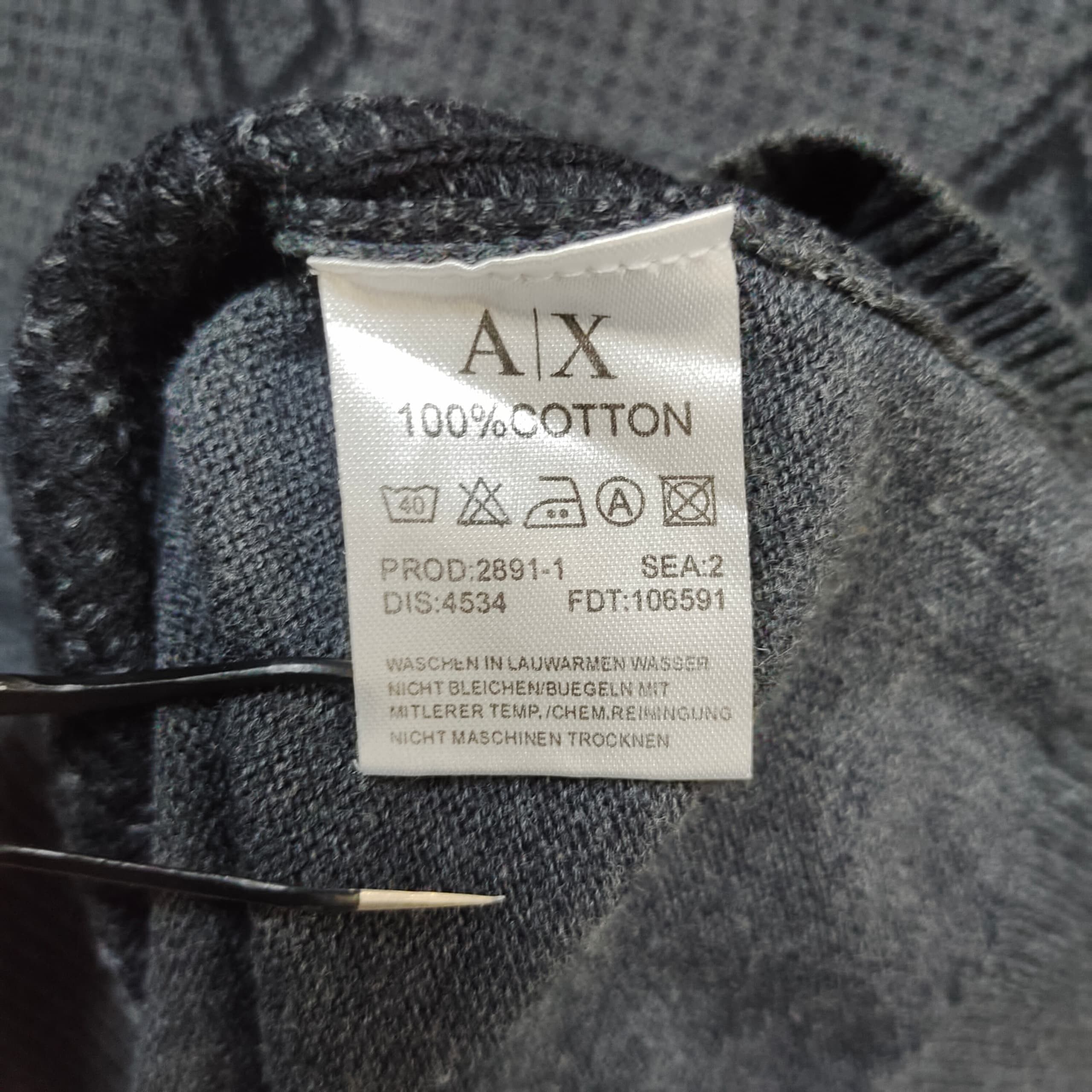 Armani Armani Exchange V-Neck Sweater All-Over Logo, Charcoal Grey Size US L / EU 52-54 / 3 - 7 Thumbnail