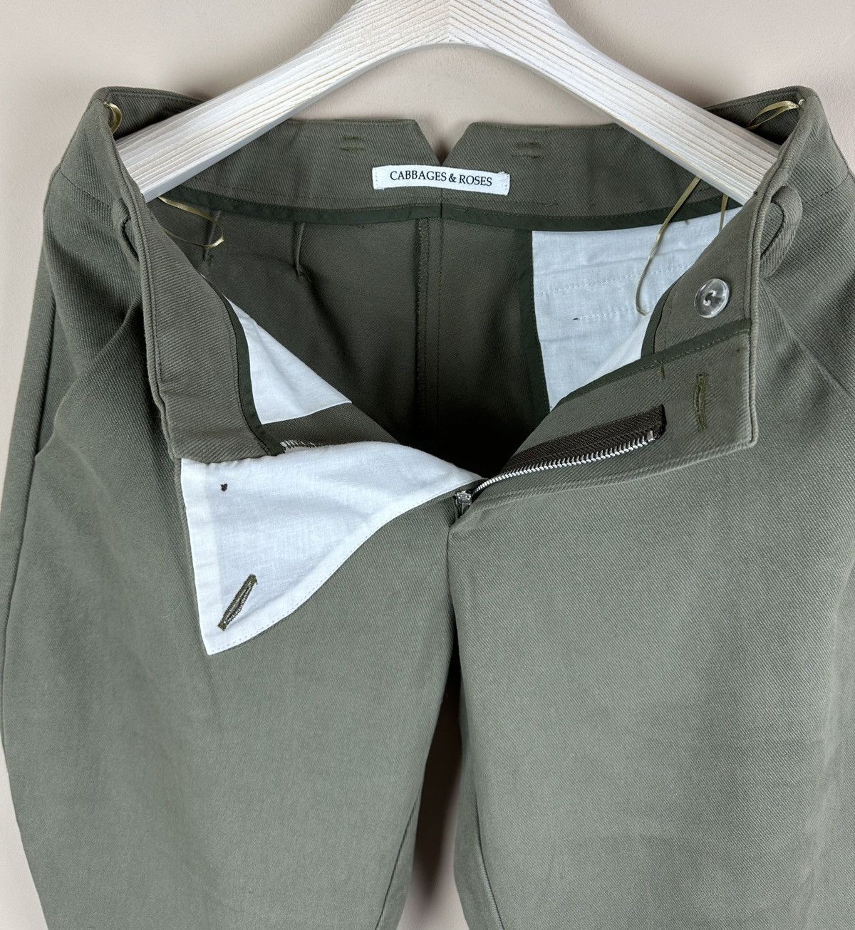 Margaret Howell CABBAGES & ROSES Jodhepurse Equestrian khaki pants trousers Size 27" / US 4 / IT 40 - 10 Thumbnail