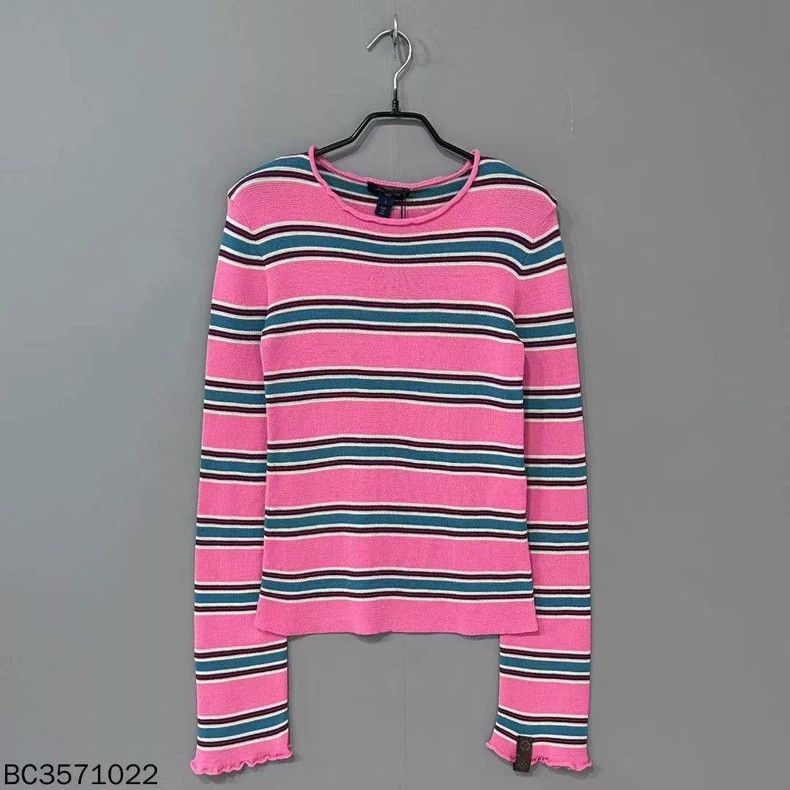 Louis Vuitton Pink Striped Round Neck Knit Top Size US S / EU 44-46 / 1 - 1 Thumbnail