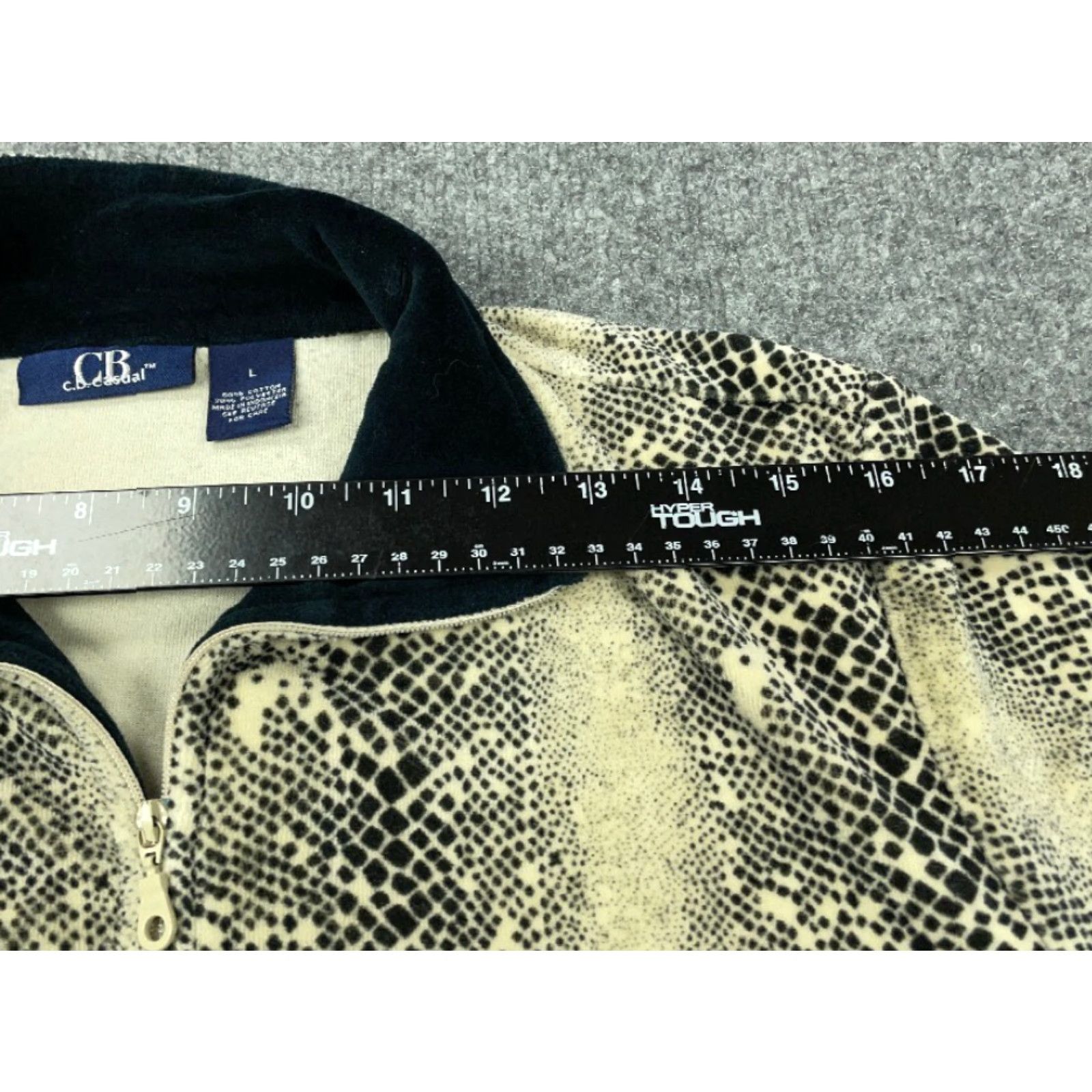 Velour Velour Retro Snakeskin Print Zip Track Jacket Women's Large Unlined Black Trim Size L / US 10 / IT 46 - 5 Thumbnail