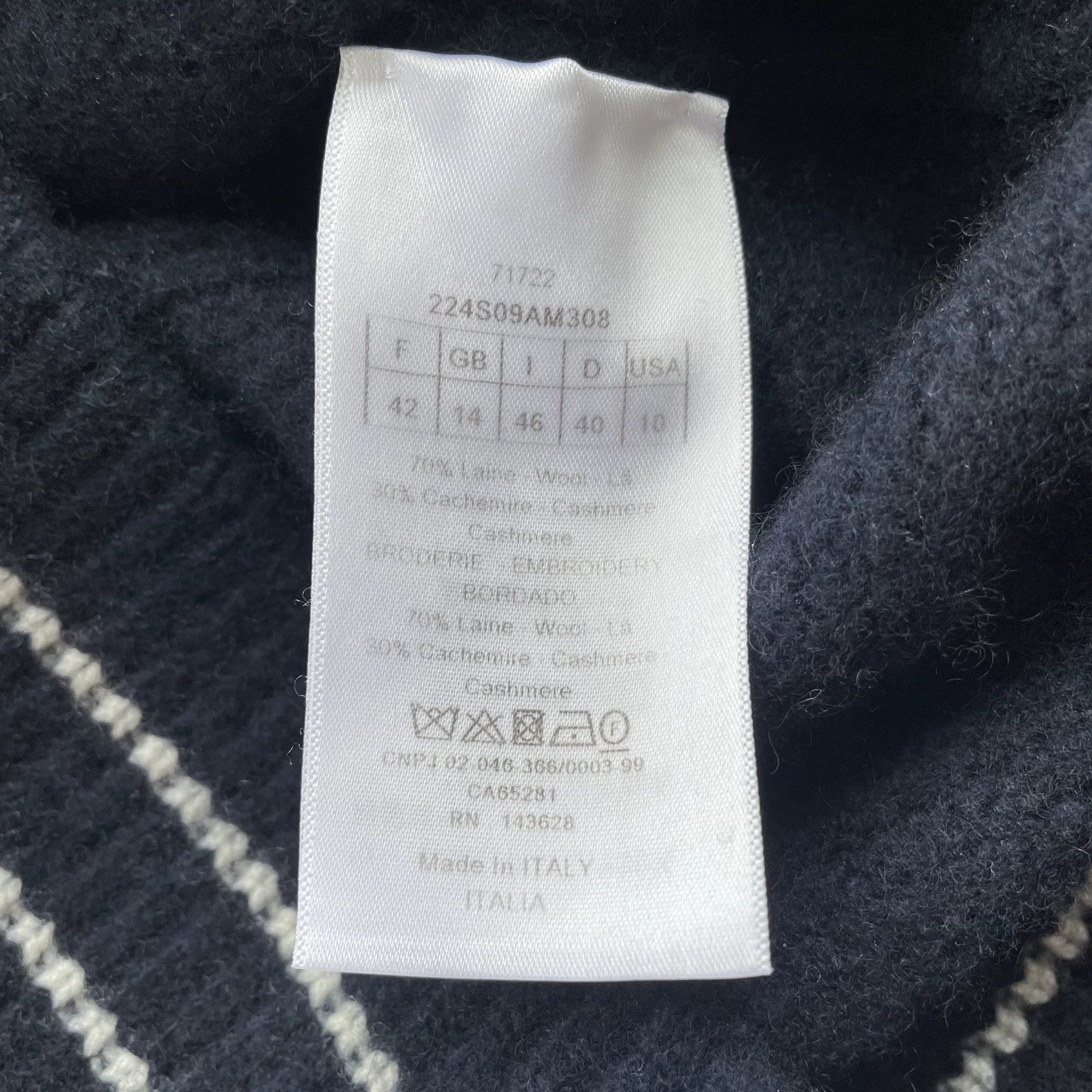 Dior DIOR SS22 Star Int Knit Crew Sl Cashmere Wmns Blue 42 99N Size M / US 6-8 / IT 42-44 - 5 Thumbnail