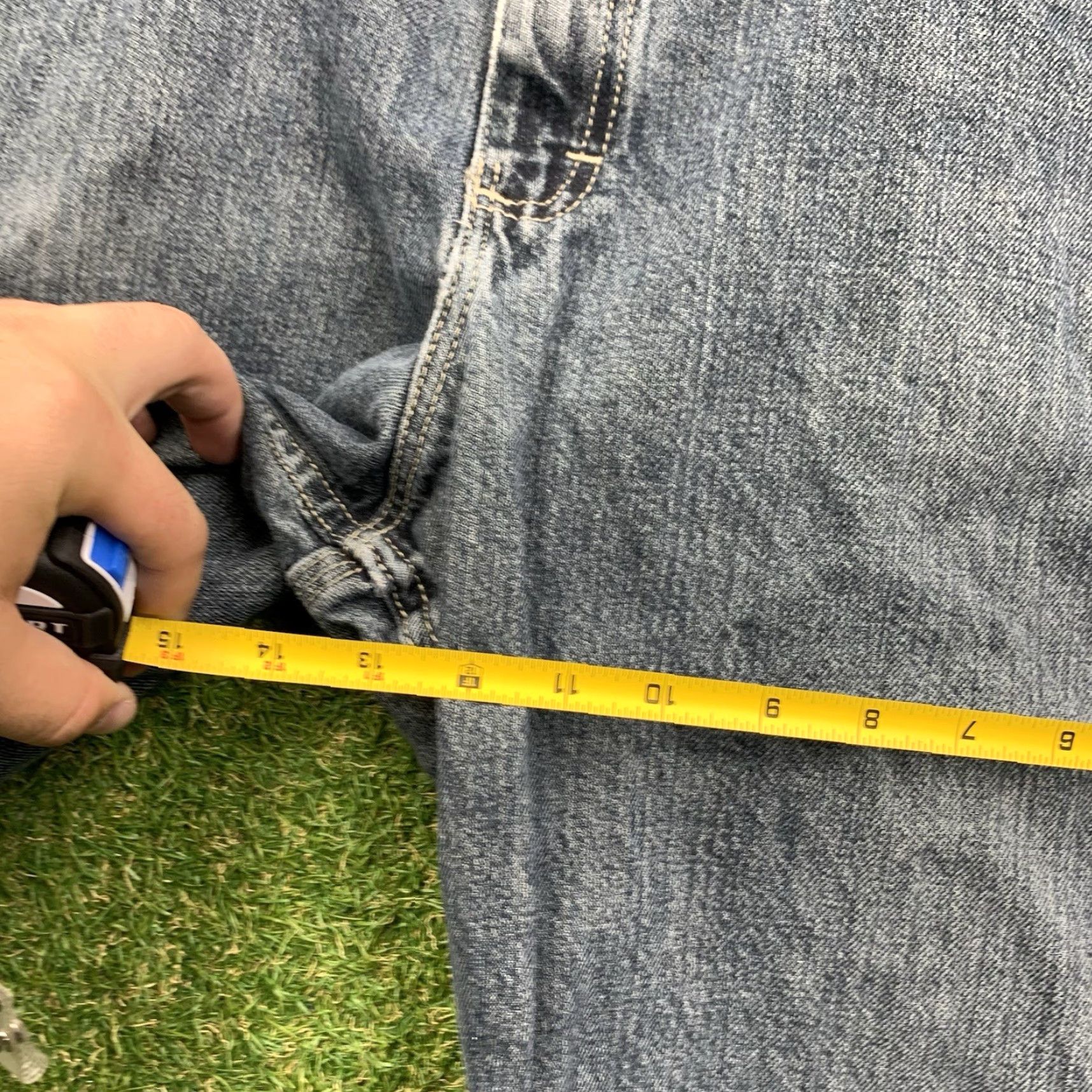 Wrangler VINTAGE Wrangler Shorts Carpenter 40 Mens Blue Denim 5-Pocket Relaxed Inseam 9in 90s Baggy Workwear Size US 40 / EU 56 - 5 Thumbnail