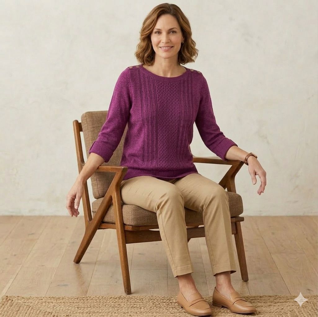 Other Karen Scott Size L Sweater Purple Pink Fushia Cording Enamel Size L / US 10 / IT 46 - 9 Thumbnail