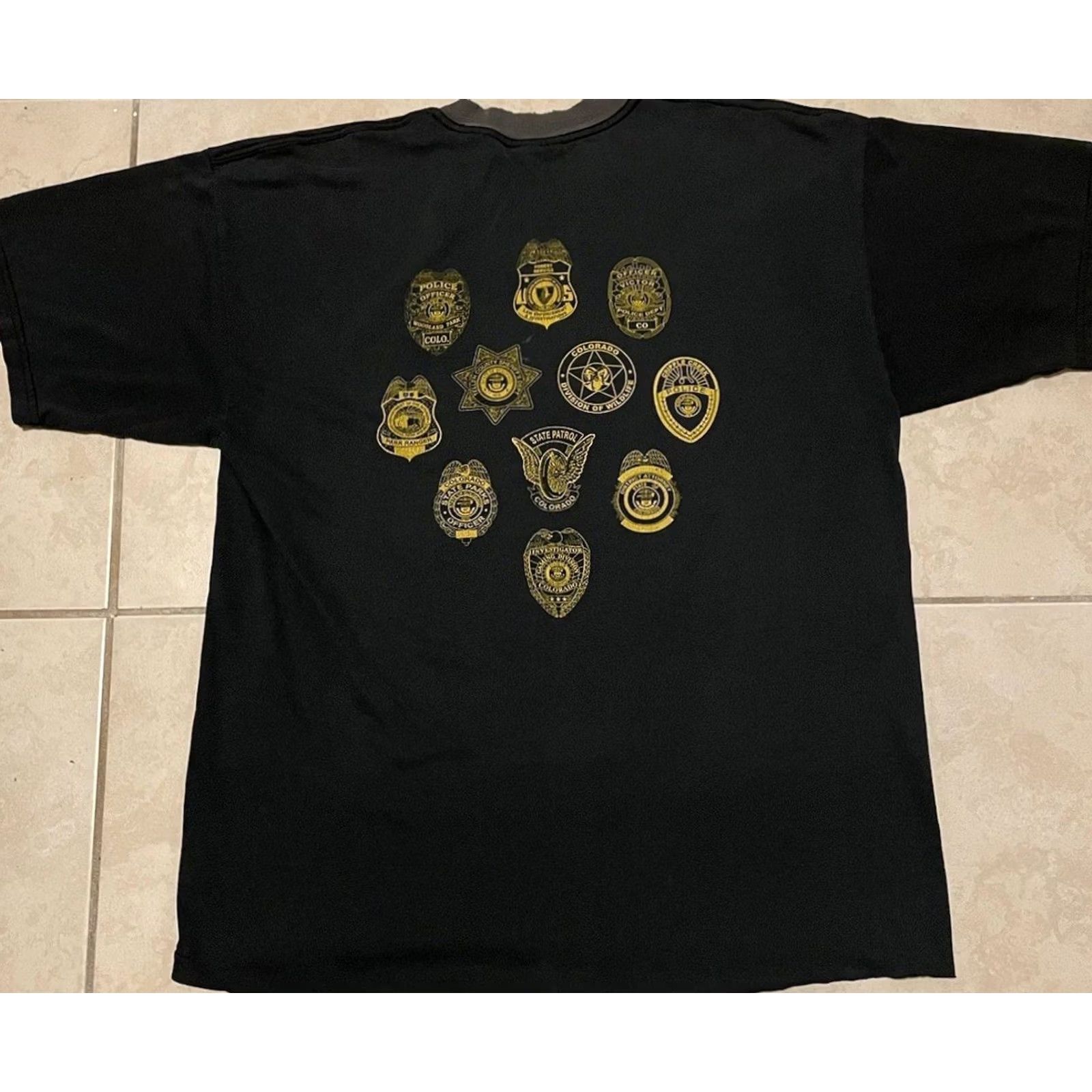 Vintage VINTAGE Teller County Law Enforcement Faded Distress Shirt XL Police Biker Grunge 90s Shirt Mens Black XL Police Distressed Vintage Shirt Size US XL / EU 56 / 4 - 2 Thumbnail