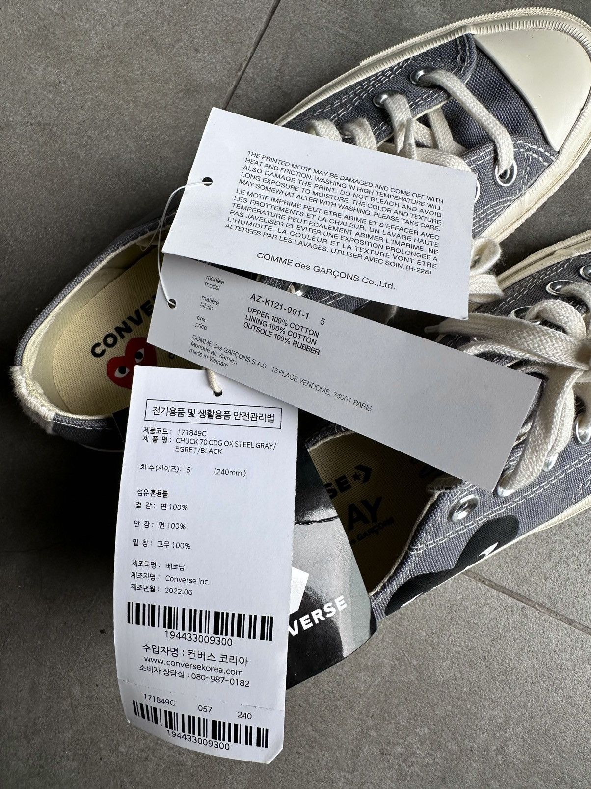 Comme des Garcons PLAY × Converse CDG PLAY x CONVERSE LOW CHUCK TAILOR 70 Size US 7 / IT 37 - 13 Thumbnail