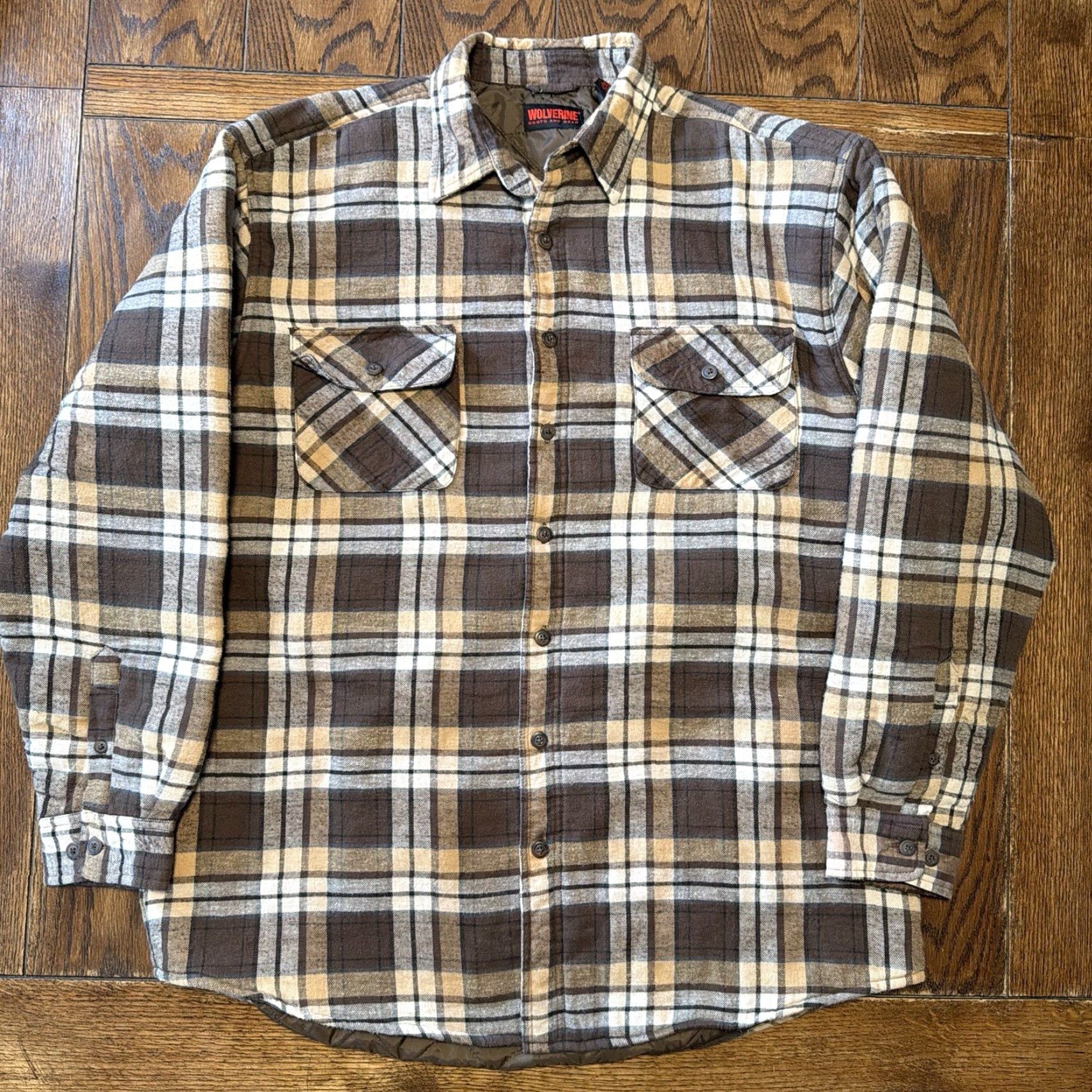 Vintage VINTAGE Wolverine Lined Brown Plaid Button Down Flannel Shirt Men’s XL Tall Size US XL / EU 56 / 4 - 2 Thumbnail
