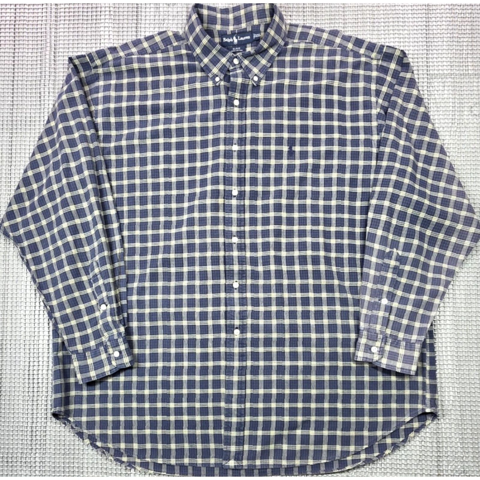 Polo Ralph Lauren VINTAGE Polo Ralph Lauren Blue Beige Plaid Long Sleeve Button Up Shirt M Twill Blake VTG Size US M / EU 48-50 / 2 - 2 Thumbnail