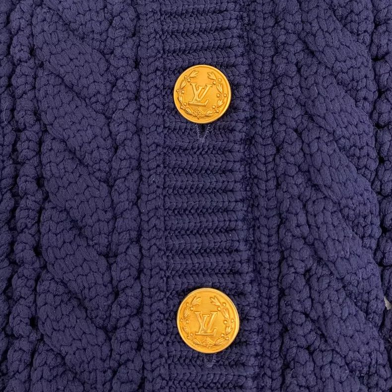 Louis Vuitton Louis Vuitton Knitted cardigan jacket with 22 blue knitted Size S / US 4 / IT 40 - 5 Thumbnail