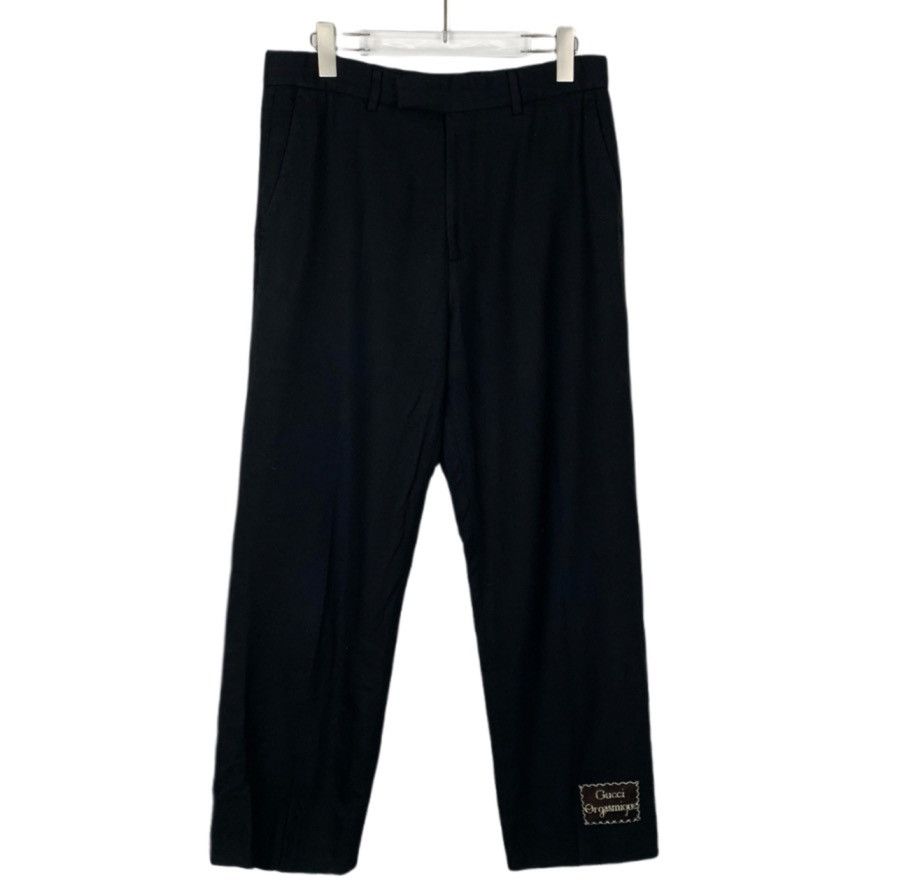Gucci Gucci Logo Patch Linen Blend Straight Leg Dress Pants K26WX Size 34" / US 12 / IT 48 - 1 Thumbnail