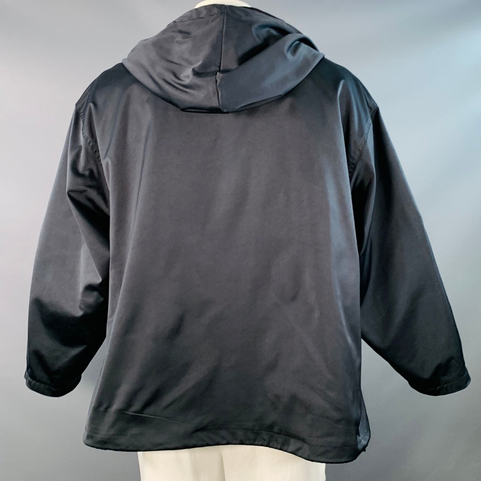 Other L Black White Polyester Blend Contrast Stitch Hooded Jacket Size US L / EU 52-54 / 3 - 3 Thumbnail