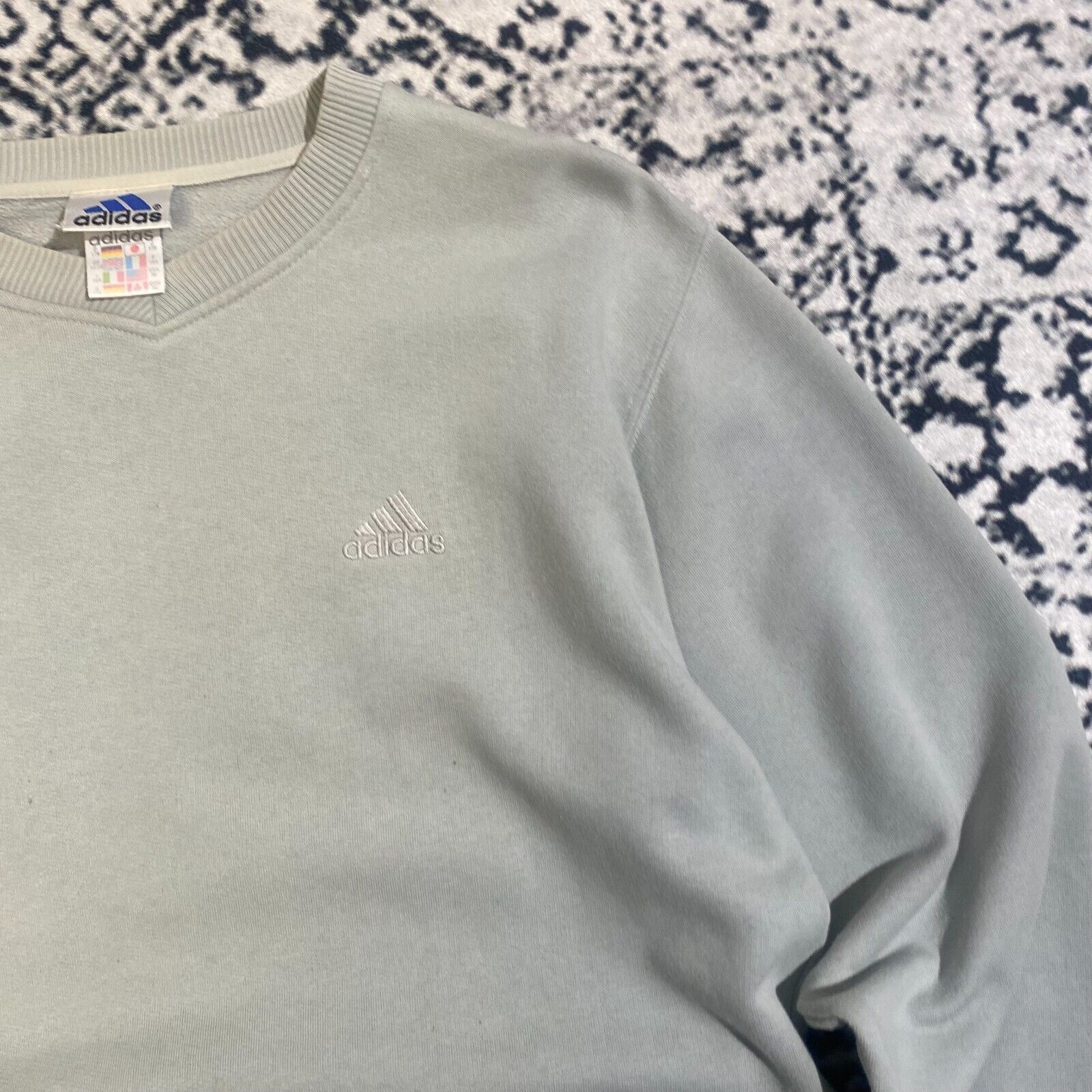 Adidas × Vintage Vintage Adidas Unisex Mint Green Cotton Crewneck Size L Size US L / EU 52-54 / 3 - 5 Thumbnail