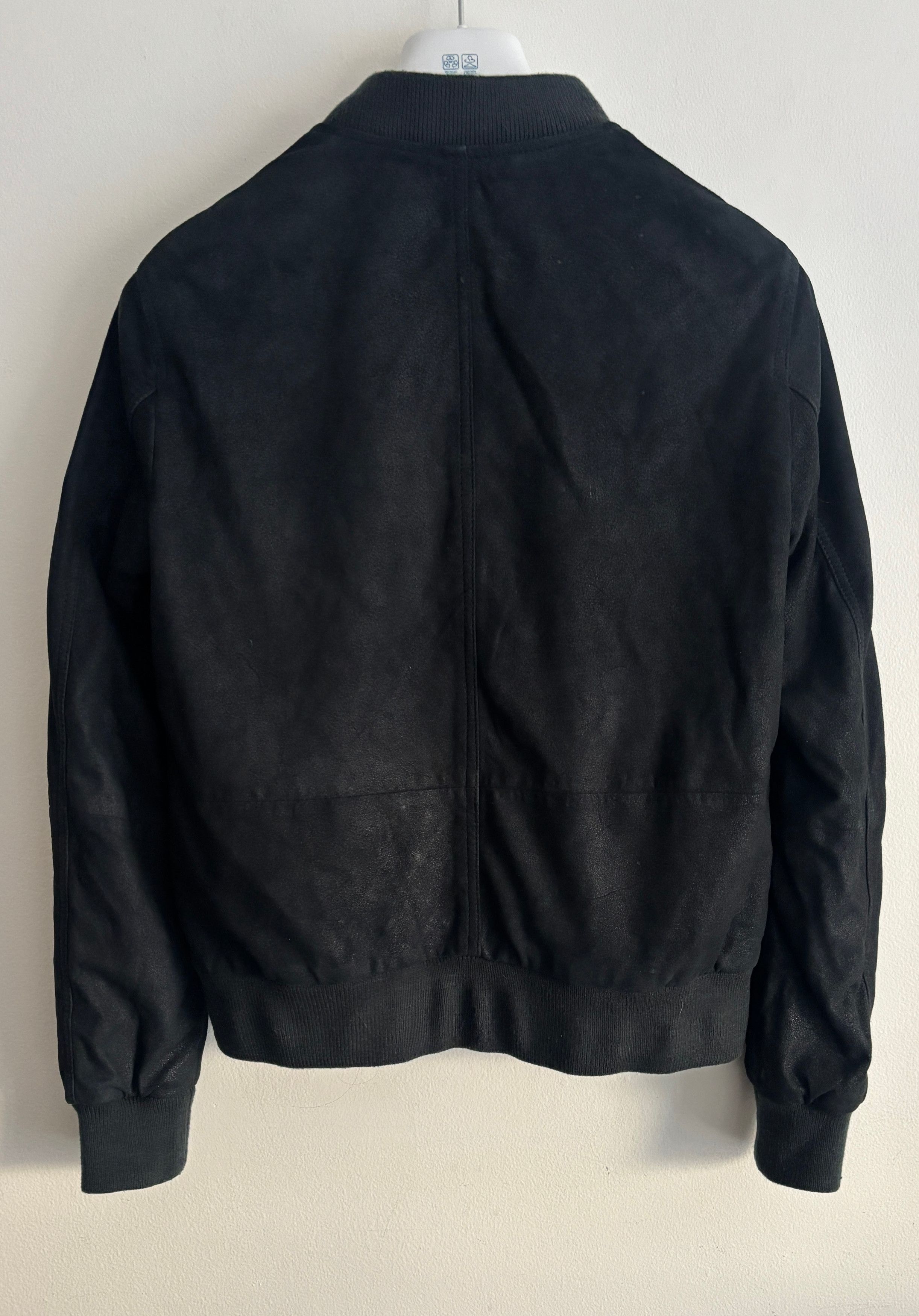 John Varvatos $100 Black Goatskin Suede Double Zip Bomber Jacket Small Size US S / EU 44-46 / 1 - 11 Thumbnail