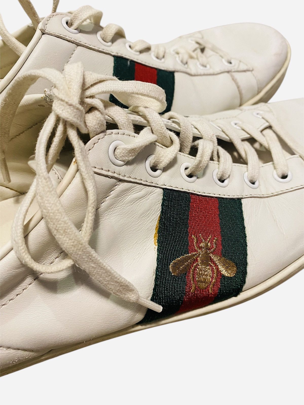 Gucci Gucci Ace Sneakers White Leather With Bee Size US 11 / IT 41 - 7 Thumbnail