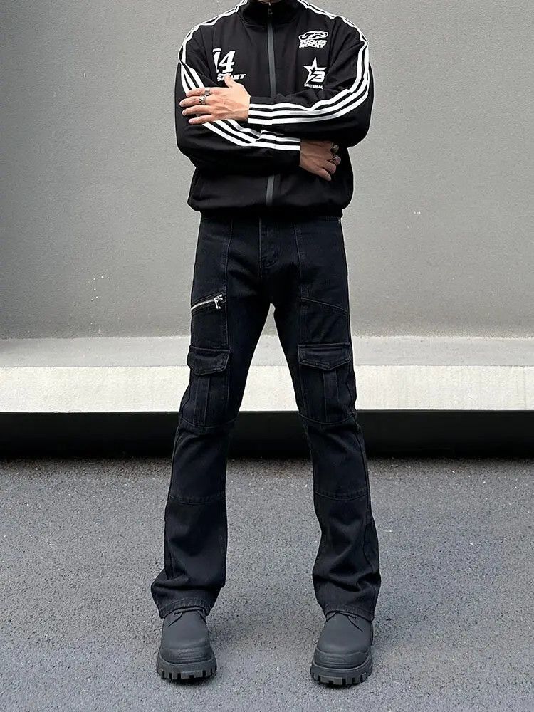 Jean × Streetwear Black Opium Washed Cargo Denim Jeans | Grailed
