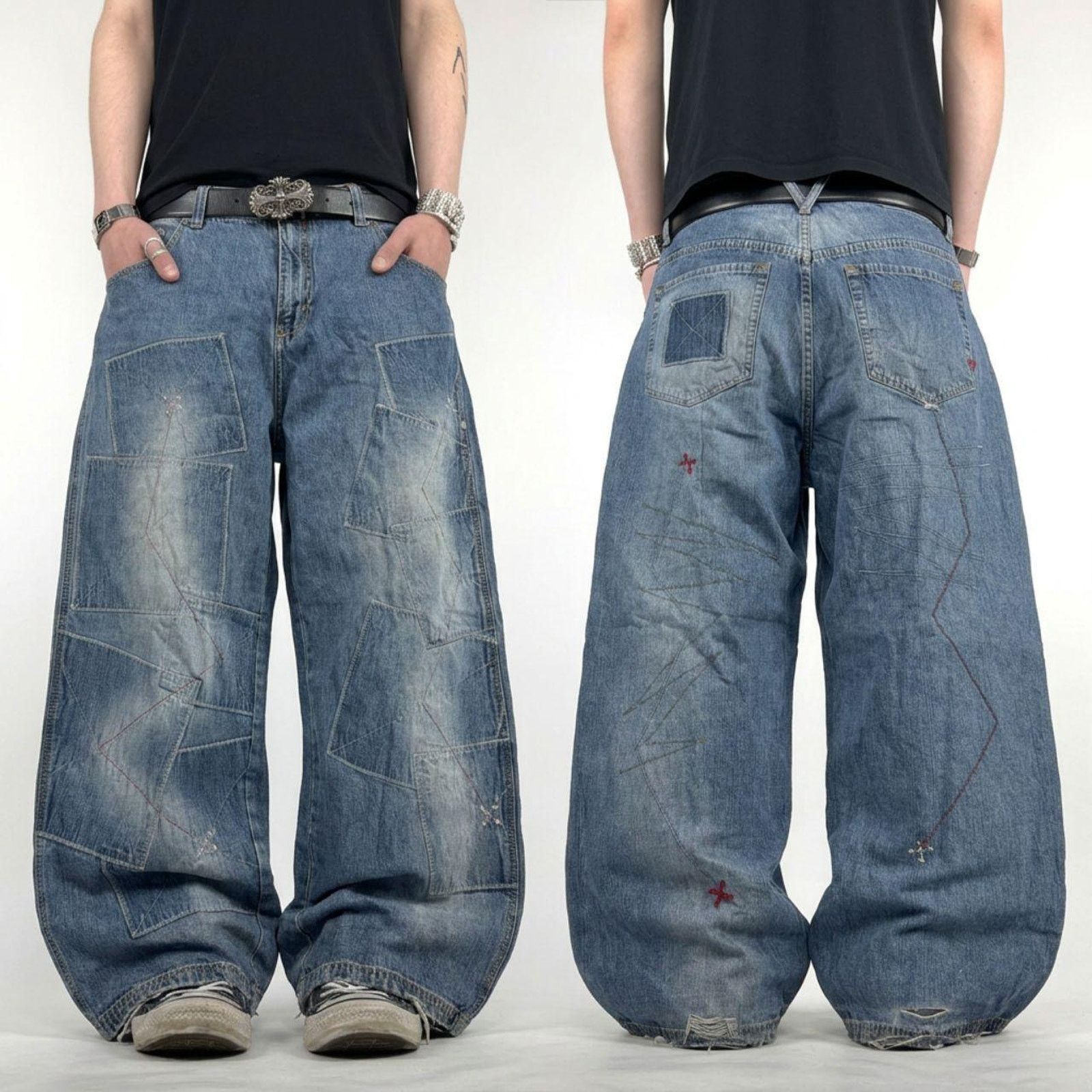 Vintage y2k archive baggy wide leg faded stonewash rare jean