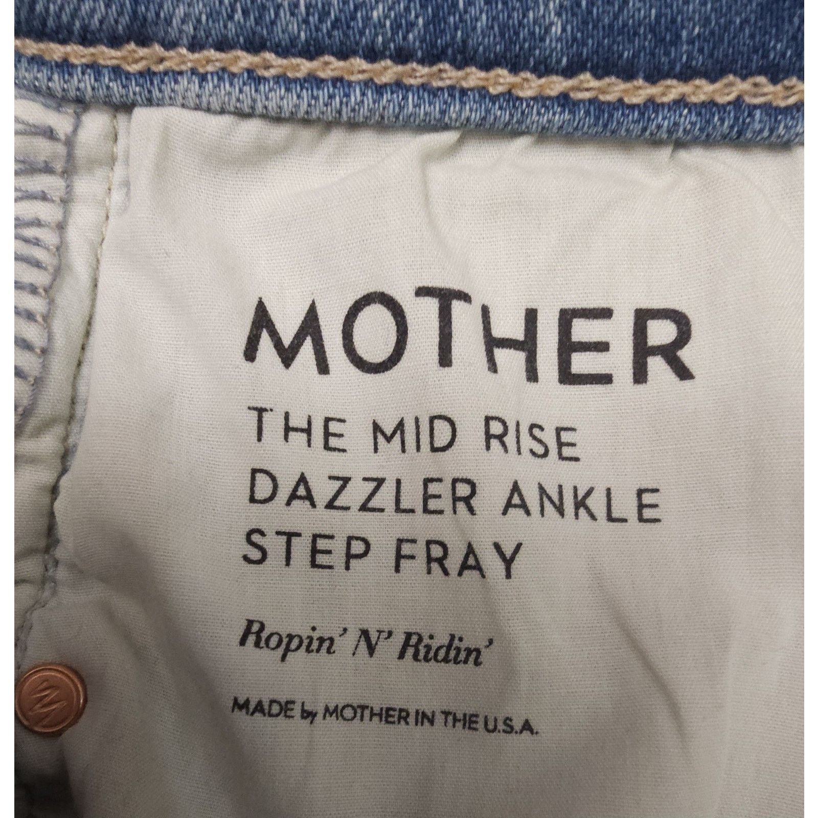 MOTHER Mother Jeans Mid Rise Dazzler Ankle Step Fray Ropin N Ridin Size 28" / US 6 / IT 42 - 7 Thumbnail
