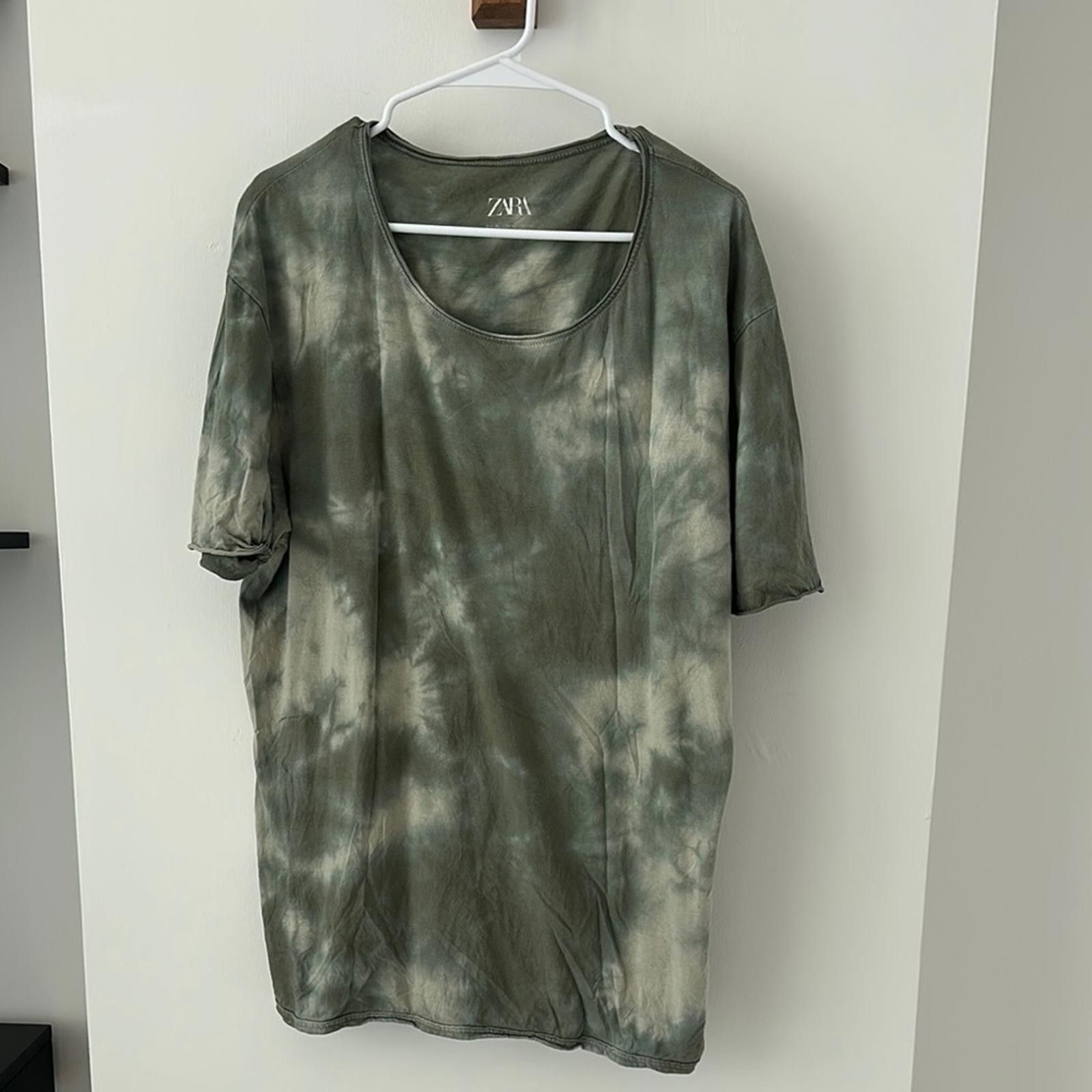 Zara Zara Green Tie-Dye Short Sleeve Tee Size US XL / EU 56 / 4 - 1 Thumbnail