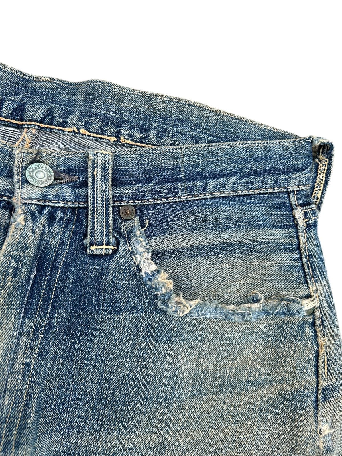 Kapital Vintage Joe McCoy Selvedge Thrashed Repair Denim Jeans Size US 30 / EU 46 - 7 Thumbnail