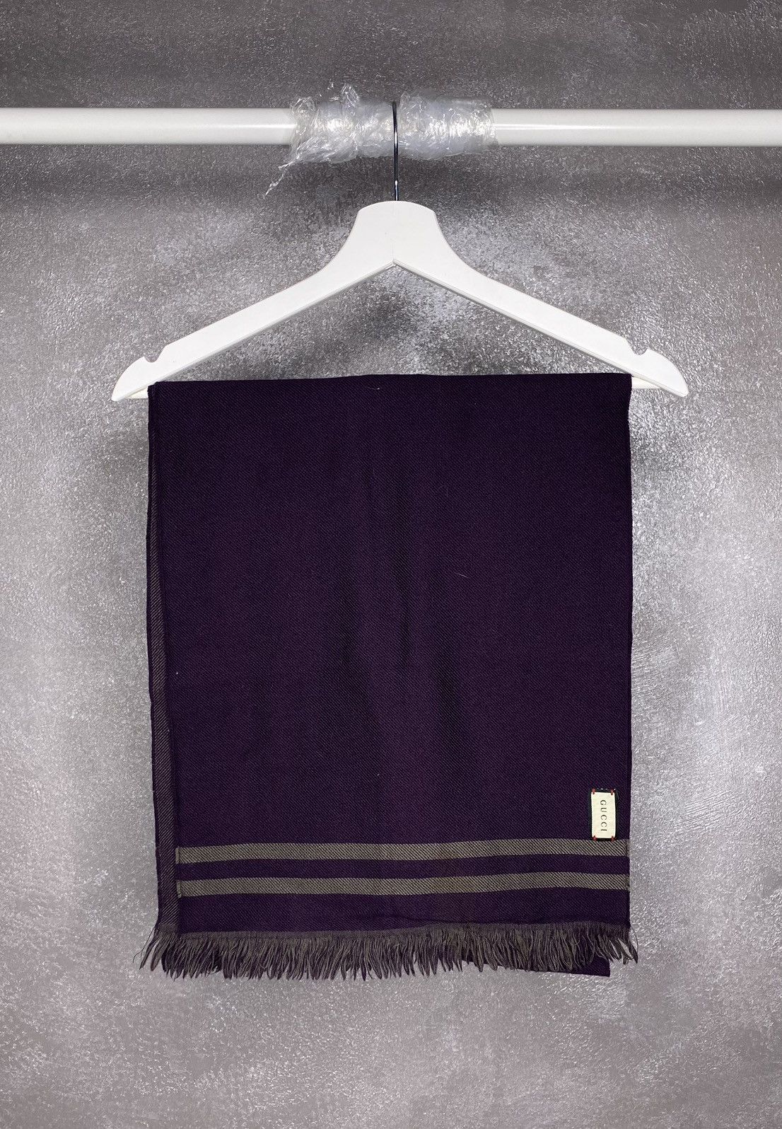 Gucci Gucci GG Monogram Wool Scarf Reversible Two Sides Purple Size ONE SIZE - 2 Thumbnail