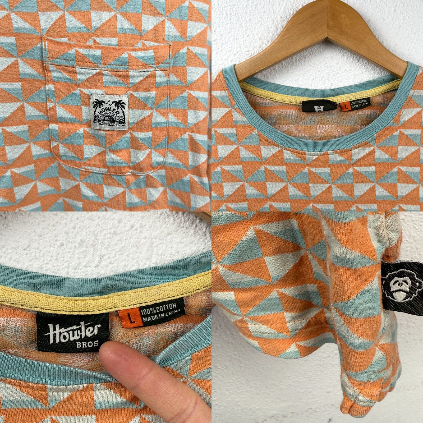 Howler Brothers Howler Brothers T-Shirt Zuma Jacquard Multicolor 100% Cotton Pocket Tee Beach Giants L Men Size US L / EU 52-54 / 3 - 8 Thumbnail